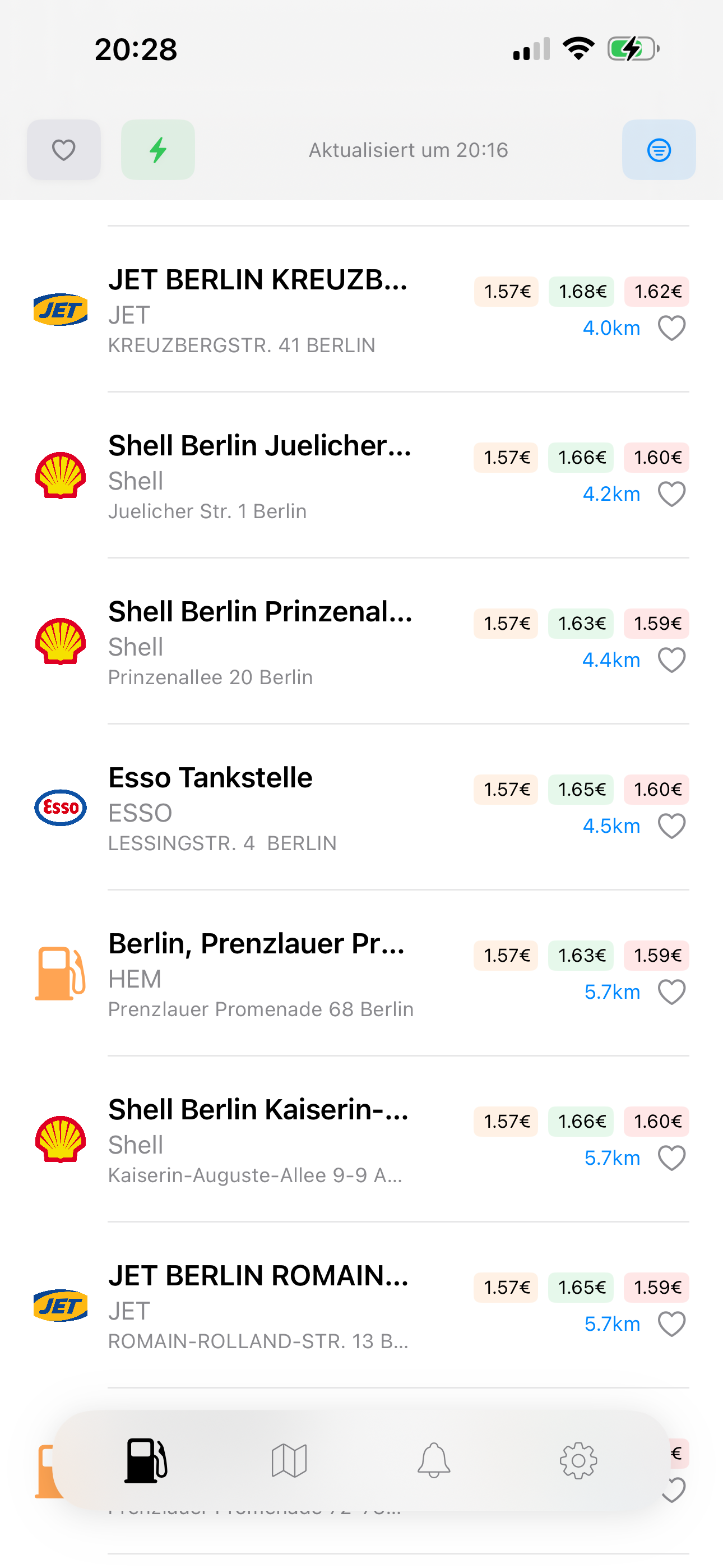 Tanken24 App Screenshot 1